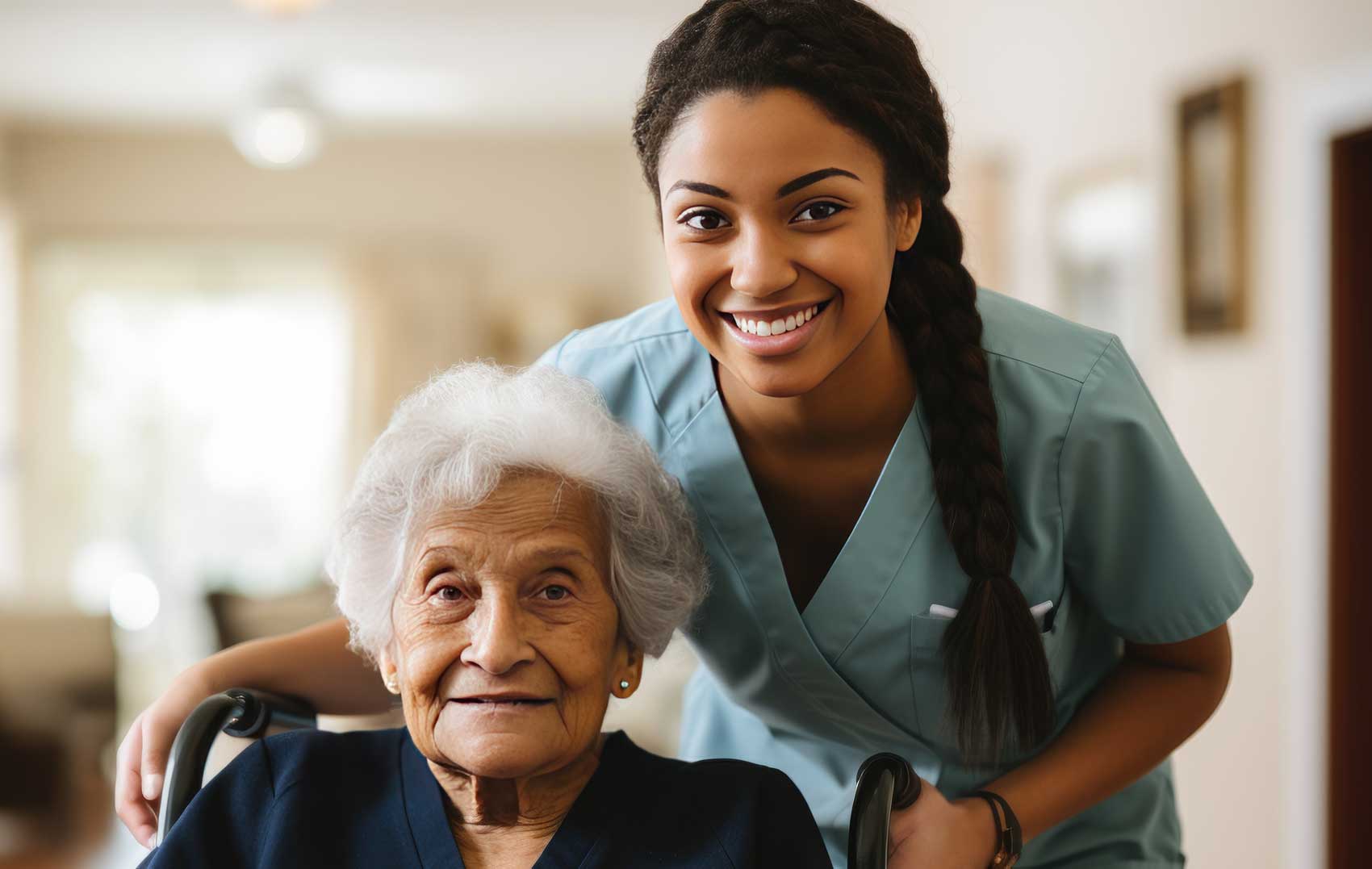 Senior companion with a client